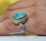 تصویر فیروزه نیشابوری اصل رکاب ماشینی تاج برنجی 