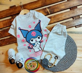 تصویر ست پوشاک دخترانه کرومی سایز ۴۰ تا ۵۰ رنگ طوسی و نوک مدادی 