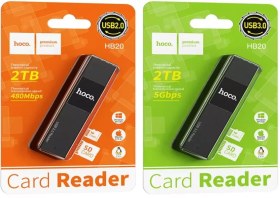 تصویر کارت خوان هوکو hoco HB20 Mindful 2-in-1 USB2.0 card reader 