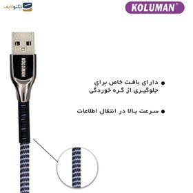 تصویر کابل تبدیل USB به USB-C کلومن مدل KD-39 KOLUMAN KD-39 USB TO USB-C CHARGE AND SYNC DATA CABLE