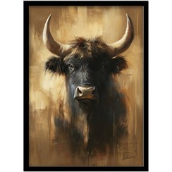 تصویر تابلو مدل نقاشی مدرن گاو کد 3364 | تابلو فریم‌چاپ، تابلو بوم 