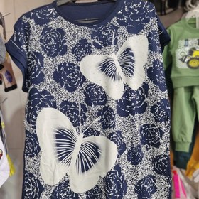 تصویر تیشرت ویسکوز نگینی آستین رگلان 