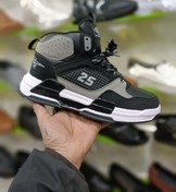 تصویر فروش هیجان انگیز کفش کتونی اسپرت پسرانه1 مدل جردن 25 ساقدار رنگ مشکی طوسی بادوام و مقاوم کد 2104 - 42 