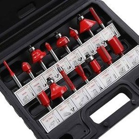 تصویر ست 15 عددی تیغ اور فرز نجاری پلاتینیوم شفت 6 میلیمتر 15 PCS ROUTER BIT SET