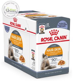 تصویر غذای پوچ گربه رویال کنین مدل هیر اند اسکین ژلی ROYAL CANIN HAIR AND SKIN 85*12 G 