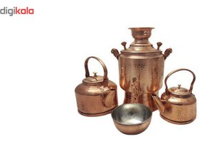 تصویر سرویس سماور 7 پارچه مسی زنجان کد 1373 ا Zanjan Copper Samovar Set 7Pcs 1373 Zanjan Copper Samovar Set 7Pcs 1373