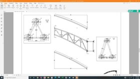 تصویر pdf نقشه اتوکد سوله سبک خرپایی با ستون بتنی و دهانه 80 متر 