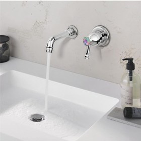 تصویر ست شیرالات روشویی توکار البرز روز دراما کروم ا AlborzRooz Concealed Basin Faucet, Drama Chrome AlborzRooz Concealed Basin Faucet, Drama Chrome