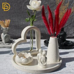 تصویر ست دکوری 5 تکه گلجای سفید 0111 جنس: