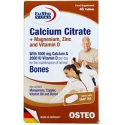 تصویر قرص کلسیم سیترات یوروویتال 45 عدد Eurho Vital Calcium Citrate 45 Tabs