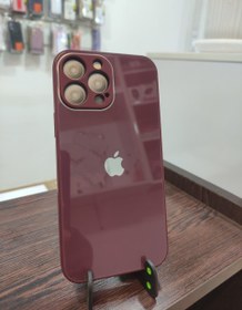 تصویر قاب آیفون 13promax هارد پشت شیشه ای - سرخابی iPhone 13 Pro Max Hard Case