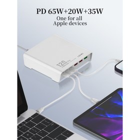 تصویر شارژر رومیزی 6 پورت الدینیو مدل LDNIO Q605 با نهایت توان 120 وات LDNIO 120W Multi-ports Desktop Charging Station Q605