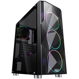 تصویر کیس کامپیوتر اوست GT AV02 BG ARGB Mid Tower مشکی Awest GT AV02 BG ARGB Mid Tower Black Computer Case