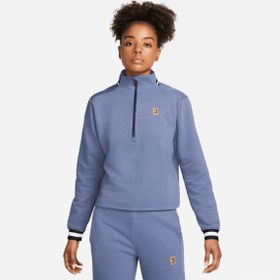 تصویر سویشرت تنیس زنانه نایک NikeCourt Dri-FIT Heritage- آبی 