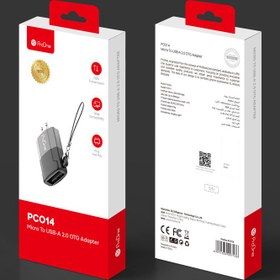 تصویر مبدل MicroUSB به USB-A پرووان مدل PCO14 مشکی کابل تبدیل