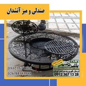 تصویر میز و مبل آتشدان گل رز 