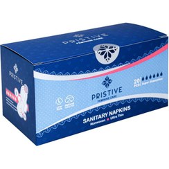 تصویر نوار بهداشتی خیلی نازک سایز بزرگ پریستیو 20 عددی PRISTIVE Ultra Thin Sanitary Napkins, Large, 20 pcs