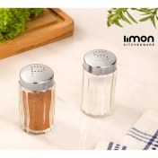 تصویر نمکپاش شیشه‌ای شیاردار لیمون کد 2409 