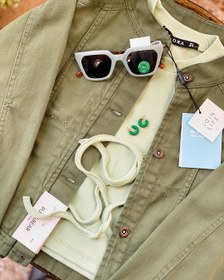 تصویر کراپ کت کتان سبز 