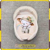 تصویر آغوشی نوزاد طرح خرس کلاه تابستونی 