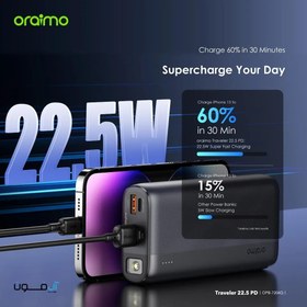 تصویر پاوربانک 22.5 وات اورایمو با ظرفیت 20000 مدل Oraimo OPB-7204q Oraimo Slice Link 20000mAh 22.5W Power Bank