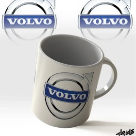 تصویر چاپ روی لیوان لوگو ولوو 