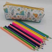 تصویر جامدادی چرمی طرح فانتزی تک زیپ 