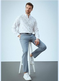 تصویر پیراهن آستین بلند با طراحی مینیمالیستی و فیت معمولی برند Defacto Regular Fit Long Sleeve Minimal Print Shirt