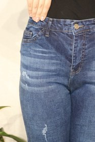 تصویر شلوار جین دمپا آبی تیره 