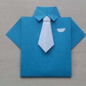 تصویر دانلود ویدئو آموزشی پیراهن و کراوات اوریگامی 