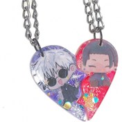 تصویر گردنبند قلبی دو تکه مگنتی طرح گوجو و گتو 