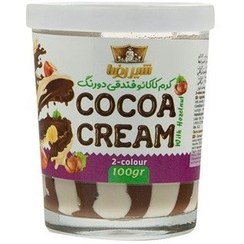 تصویر کرم کاکائو فندقی دو رنگ شیررضا 100 گرمی Sherreza two-color hazelnut cocoa cream 100 grams