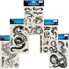 تصویر تاتو موقت پسرانه طرح اژدها 