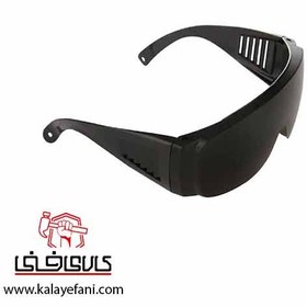 تصویر عینک ایمنی دودی آروا کرکره‌ای جوشکاری مدل 8145 Areva safety glasses with welding shutters, model 8145