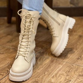 تصویر چکمه زمستانی ساق بلند مدل بوت تامی کرم - 3 Tommy cream high leg winter boots