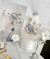 تصویر ست بله برون و عقد ۹ تکه مدل مروارید 