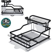 تصویر آبچکان آلمینیومی یونیک آبچکان نقره ای یونیک ۲۶۵۰ آبچکان مشکی یونیک ۲۶۵۲ آبچکان یونیک آلمینیومی ۱/۵ طبقه - رنگی مشکی Dish Drainer Unique un-2650 un-2652