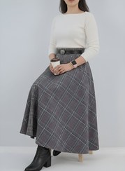 تصویر دامن پشمی نیلوفر سایز ۳۶ تا ۴۶ طوسی 