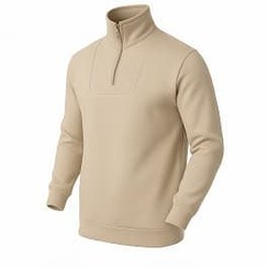 تصویر هودی مردانه نیم زیپ مدل Behbod رنگ کرم سایز XL 