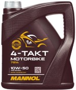 تصویر روغن موتور سیکلت مانول مدل 10w-50 حجم ۴ لیتری Mannol motorcycle oil model 10w-50 4 liter