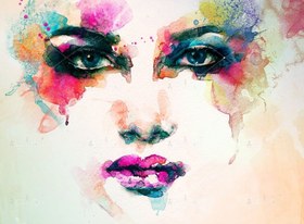 تصویر عکس با کیفیت خانم گرافیکی تمام رخ 