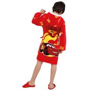 تصویر حوله تنپوش کودک پودایران طرح مک کوئین قرمز سایز 80 (100درصد پنبه) ضد حساسیت 