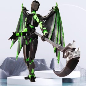 تصویر (Assembly Completed) T13 Action Figure Set Titan 13 Robot Action Figure 3D Printed robo 13 Action Figurefor Collectors Desktop Decorations Black Green/Red Black (BAT Green) - ارسال 15 الی 20 روز کاری 