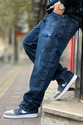 تصویر شلوار مردانه بگ پارچه ترک دوخت شرکتی - آبی / ۳۳ Zara jeans