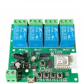 تصویر سوئیچ رله 4 کاناله 12 ولتی ZigBee MHCOZY 