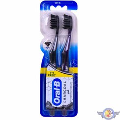 تصویر مسواک اورال-بی مدل CHARCOAL برس نرم بسته ۲ عددی 