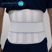 تصویر کمربند طبی نرم پاک سمن کد ۰۱۸ با آتل پلی پروپیلن سایز L 