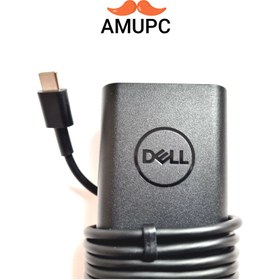 تصویر آداپتور استوک اورجینال Dell 65W تایپ سی با سه ماه گارانتی 