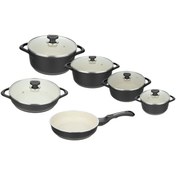 تصویر سرویس پخت و پز 11 پارچه عروس مدل ویکتوریا کد 2 ا Aroos Victoria 24 Cookware Set of 11 Aroos Victoria 24 Cookware Set of 11