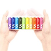 تصویر باتری قلمی رنگین کمانی شیائومی Xiaomi Rainbow Zi5 AA 1.5 V Battery Pack Of 10 